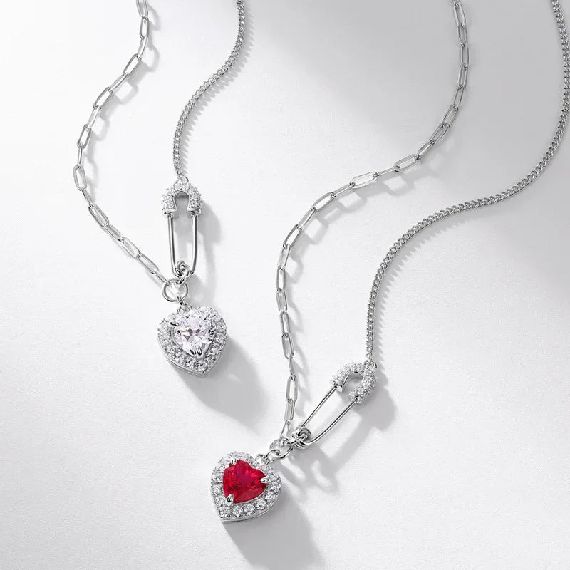 Luxury Heart Shaped Fashionable Light Weight Ruby Necklace