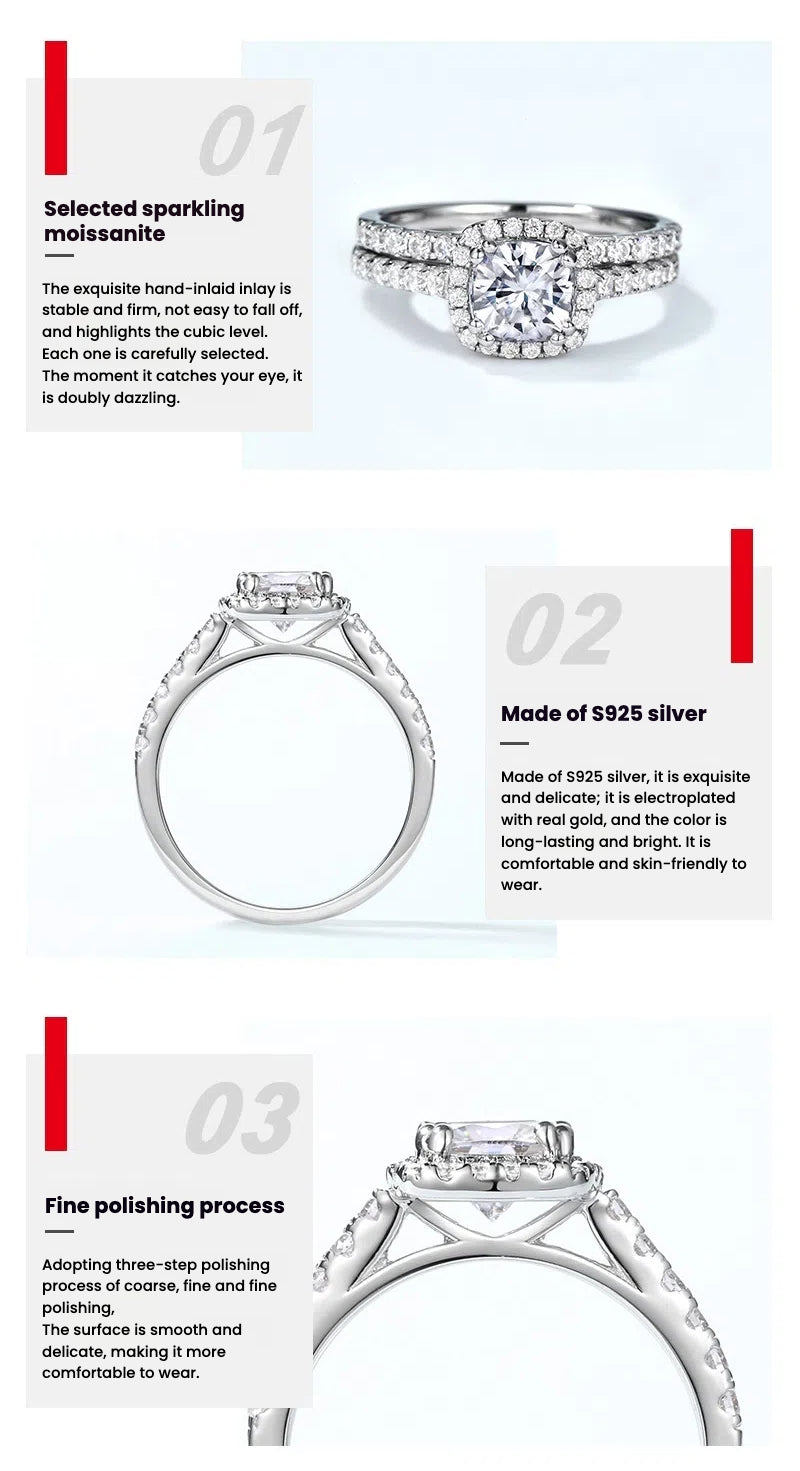 Noble Elegant Group Moissanite Ring