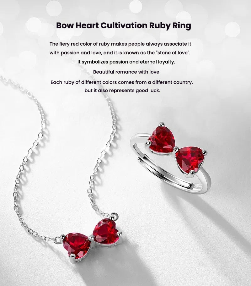 Bow Love Inlay Ruby Ring