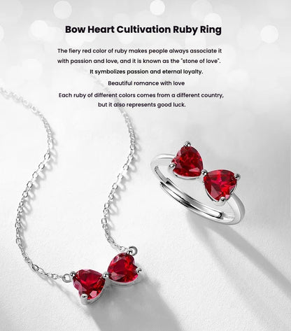 Bow Love Inlay Ruby Ring