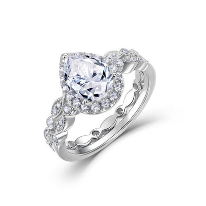 Light Luxury Water Drops Moissanite Ring