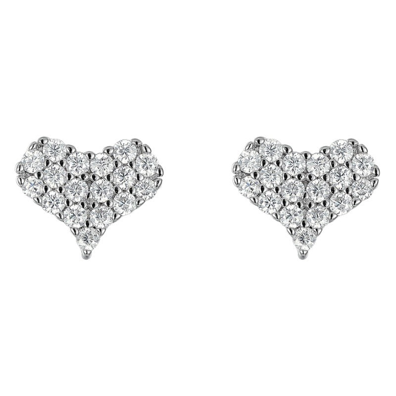 Love Full Inlaid Bright Moissanite Ear Studs