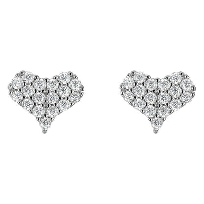 Love Full Inlaid Bright Moissanite Ear Studs