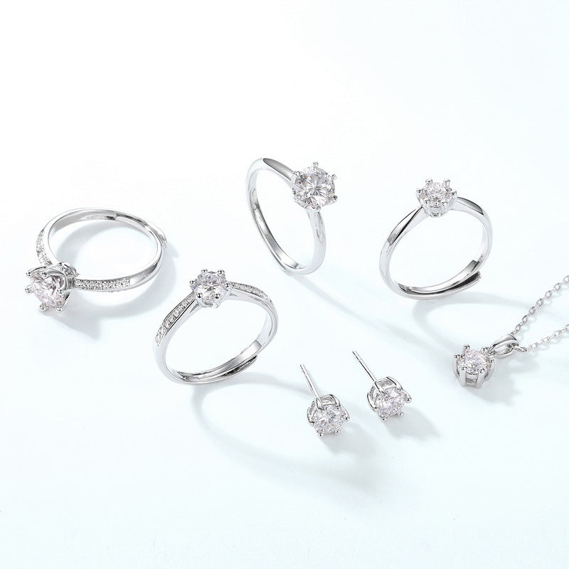 Noble Elegant Group Moissanite Ring