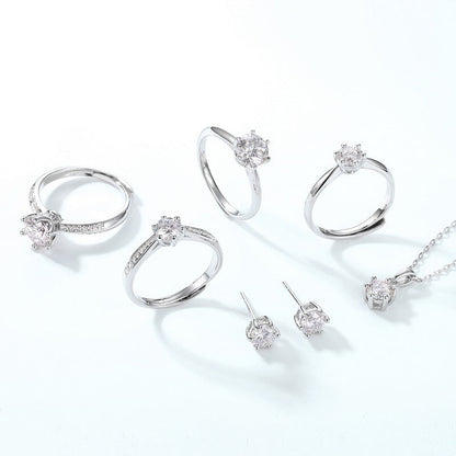 Noble Elegant Group Moissanite Ring