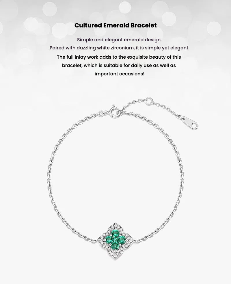 Four-leaf Clover Emerald Bracelet