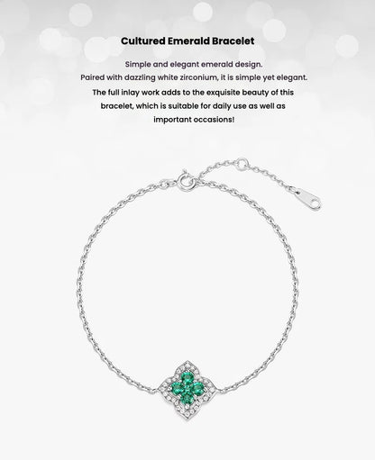 Four-leaf Clover Emerald Bracelet