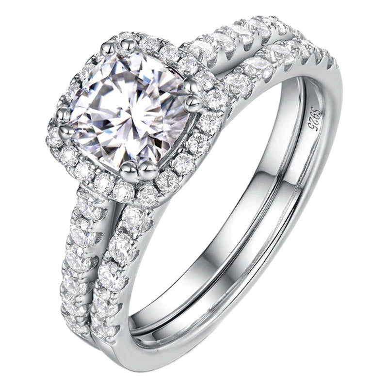Noble Elegant Group Moissanite Ring