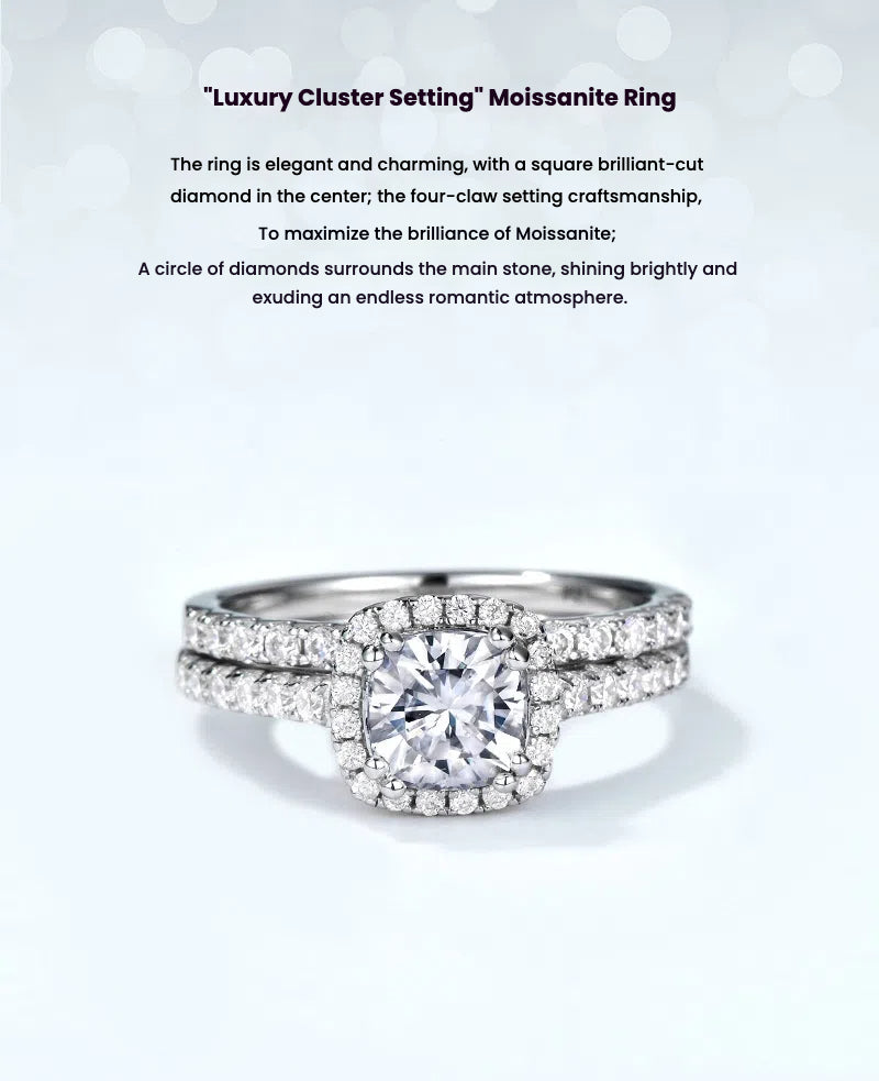 Noble Elegant Group Moissanite Ring