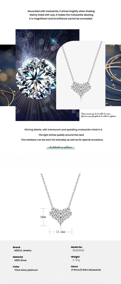 Eternal Shining Love Diamond Moissanite Necklace