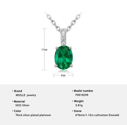 Oval Emerald Pendant Necklace