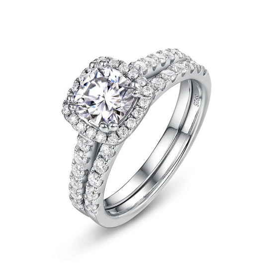 Noble Elegant Group Moissanite Ring