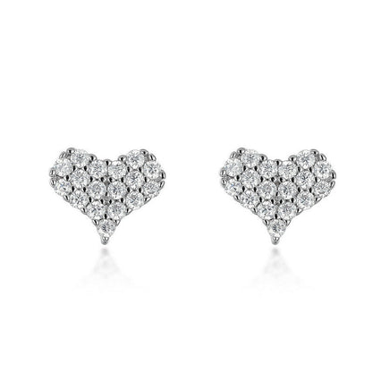 Love Full Inlaid Bright Moissanite Ear Studs