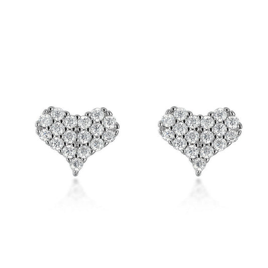 Love Full Inlaid Bright Moissanite Ear Studs