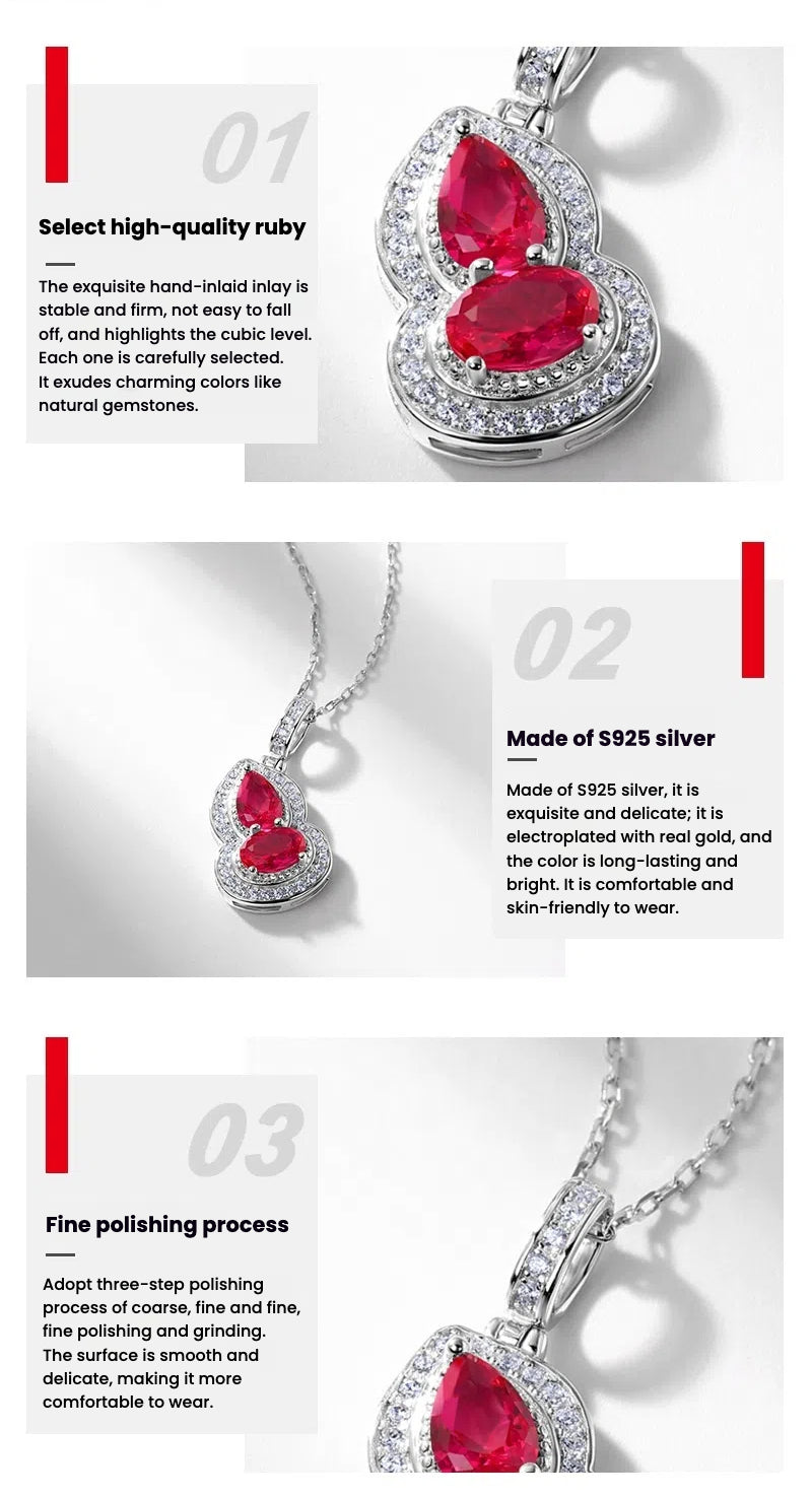 Luxury Ruby Gourd Necklace