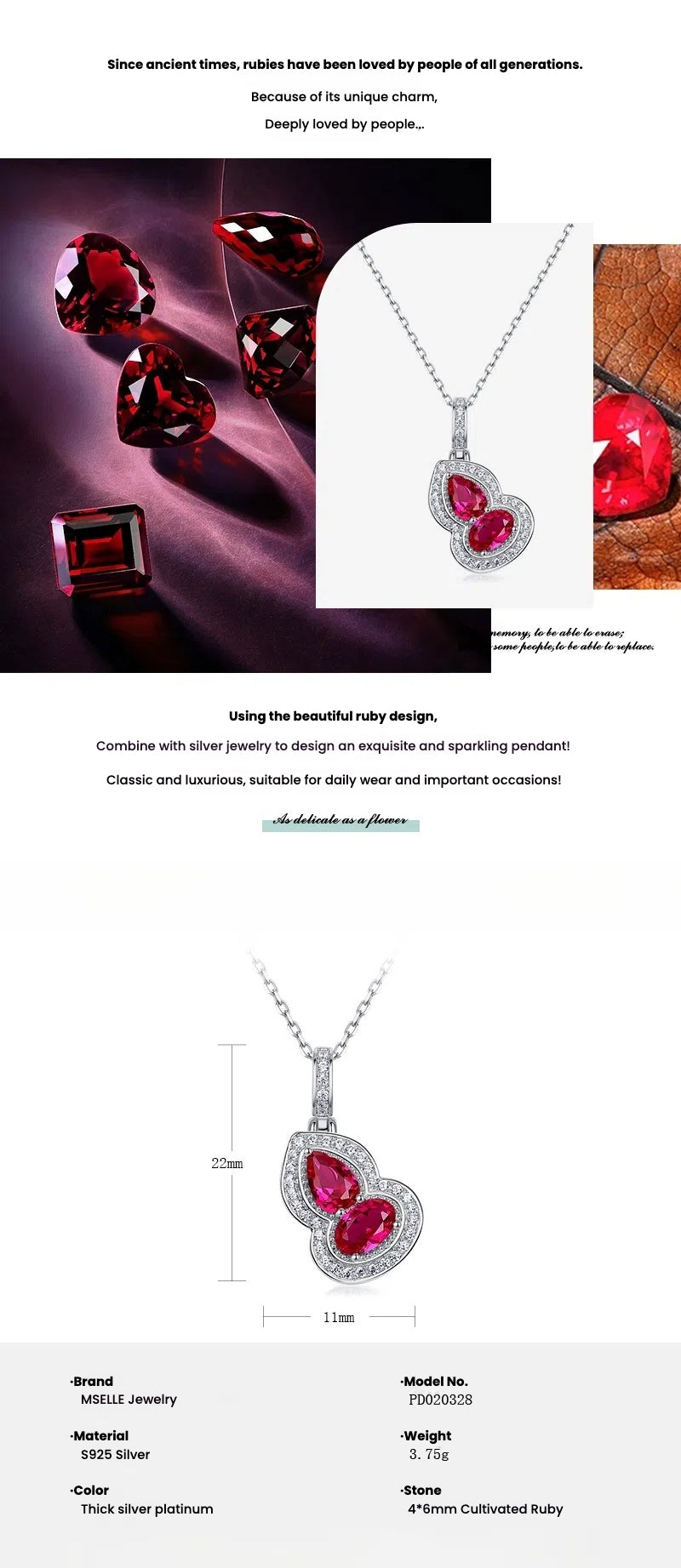 Luxury Ruby Gourd Necklace