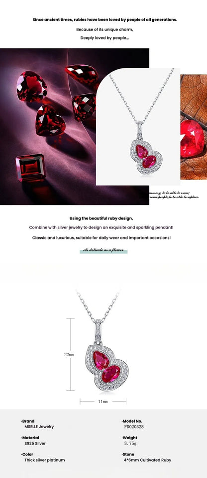 Luxury Ruby Gourd Necklace