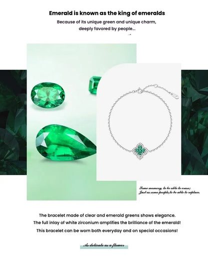 Four-leaf Clover Emerald Bracelet